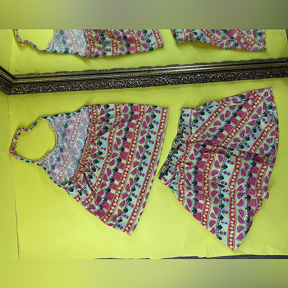 2PC SUMMER FRUIT HALTER TOP x SKORT
